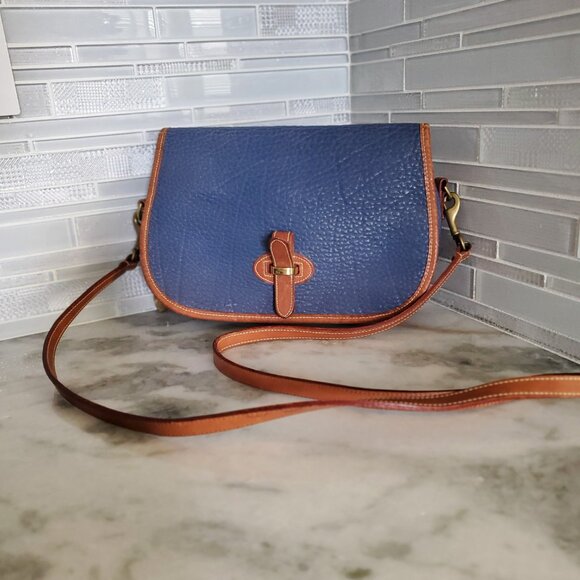 RARE Vintage Dooney and Bourke Saddle Bag 80's Pre-Tag Cadet Blue - Picture 13 of 17